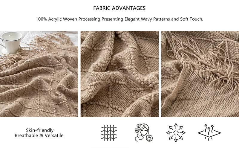 Battilo Machine Washable Decorative Soft Knitted Throws.