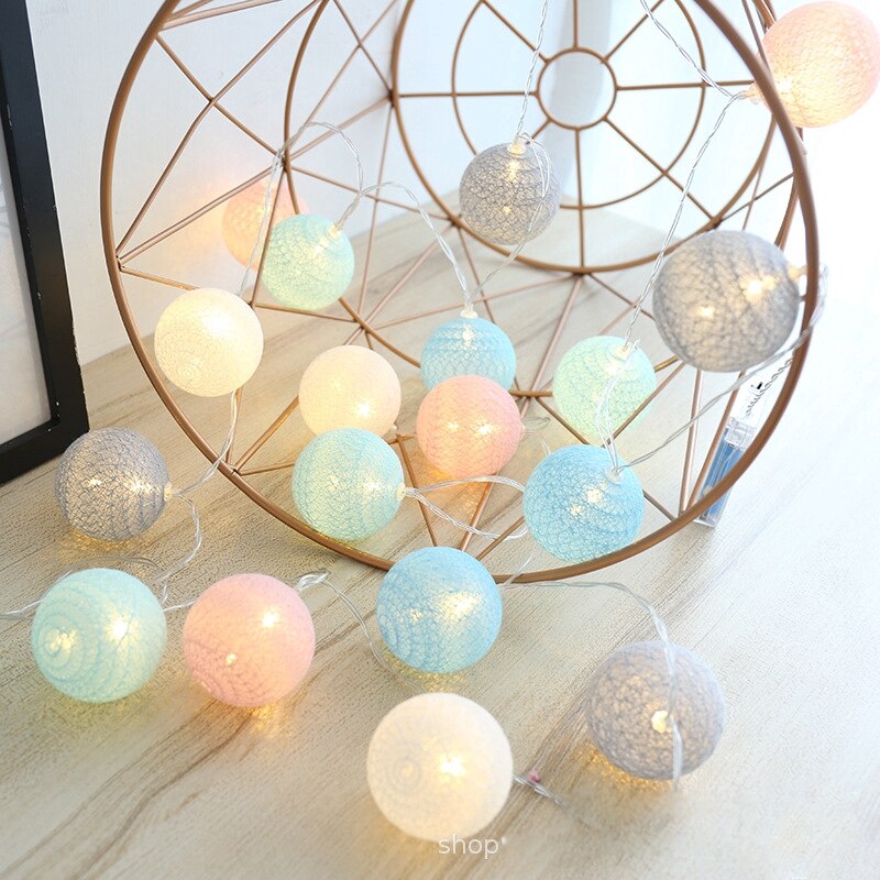 LED Cotton Ball Garland Party Lights.