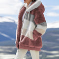 Warm Plush Faux Fur/Zipper Casual Loose Hooded Coat.