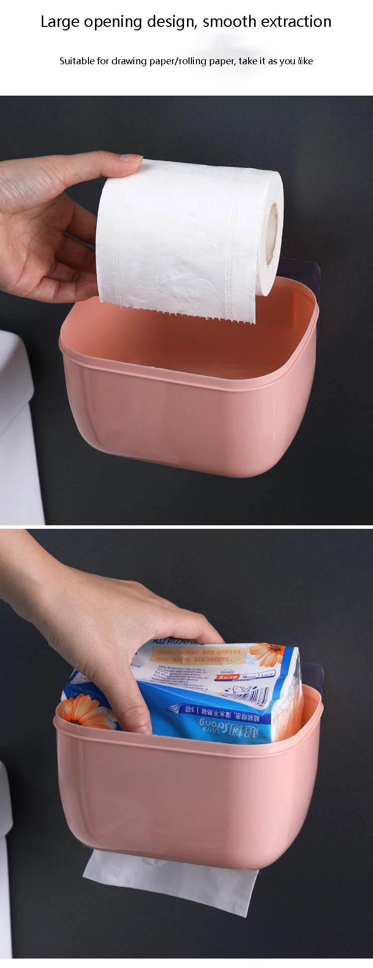 Waterproof Wall Mount Tissue Holder for Bathrooms With Shelf