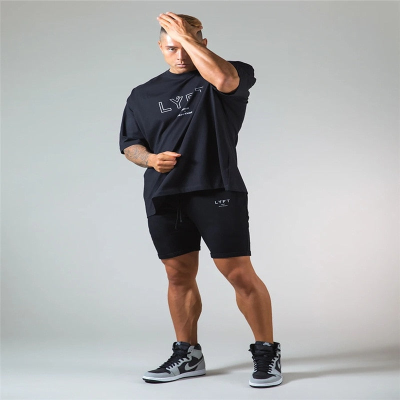 Men's cotton casual, gym shorts.