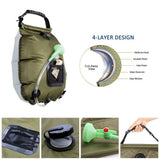 20L Outdoor Solar Shower Bag For Hiking Or Camping With Extra Shower Head