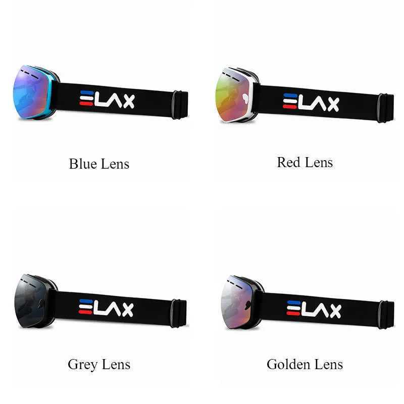 ELAX  Double Layers, Anti-Fog Ski Goggles For Snowboard And Skiing