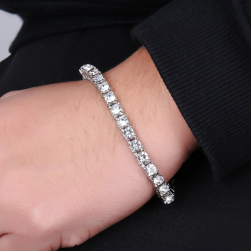 Hip Hop Cubic Zirconia  chain Bracelet.