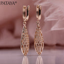 PATAYA  Earrings. Rose Gold dangle fashion jewelry.