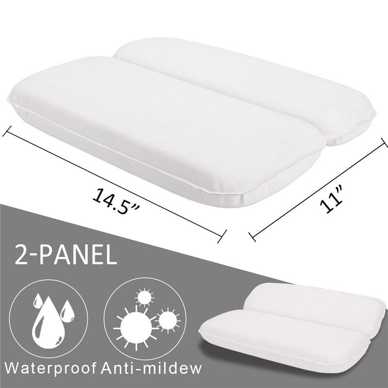 Non-Slip Bath Pillow with Suction Cups. Thick headrest to give your neck and back support.