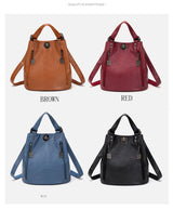 Double Zipper Ladies Leather Bookbag/Backpack.