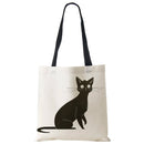 Linen Cat Printed Tote Bags.