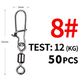 MEREDITH 50PCS Steel Aloy fishing connector. These quick links keeps your fishing line from getting tangled.