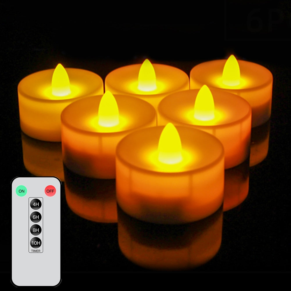 6/24Pcs Flameless LED Battery Powered Candles.