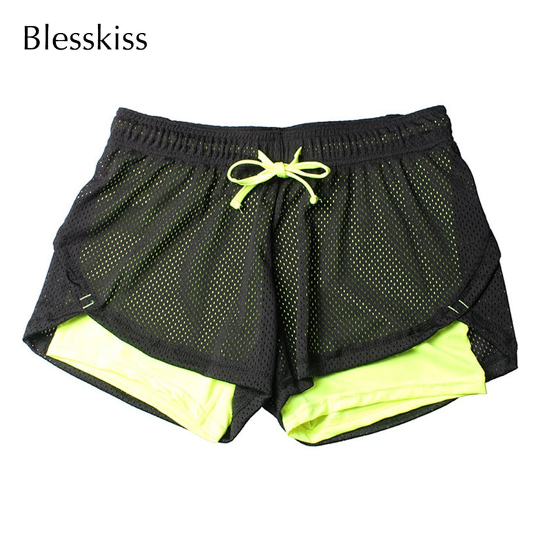 BLESSKISS Spandex Neon Summer Running, Workout, & Yoga Shorts For Women.