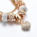 YADA gold heart crystal charm bracelet.BT200176
