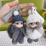 Pompom Cute Fluffy Plush Doll Keychains.