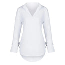 Women's Long Sleeve Solid Color Blouse.