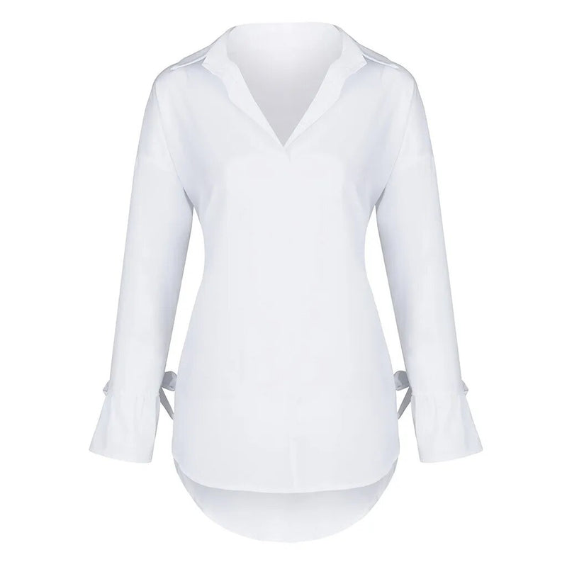 Women's Long Sleeve Solid Color Blouse.