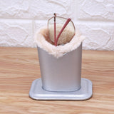 Leather Eyeglass Holder/Stand With Soft Plush Lining.