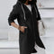 Women's Autumn Zipper Hooded Velvet Long Sweater.