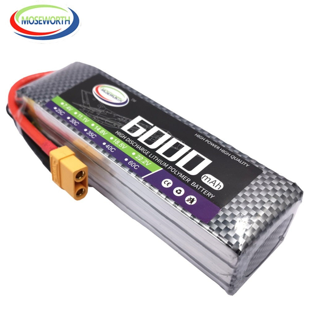 2S 3S 4S 6S 2200 4200 5200 6000mAh 30C 40C 60C 7.4V 11.1V 14.8V RC LiPo Battery For RC Drone Helicopter .