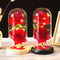 Christmas Or Valentines LED Foil Flower With Fairy String Lights In Enclosed Dome