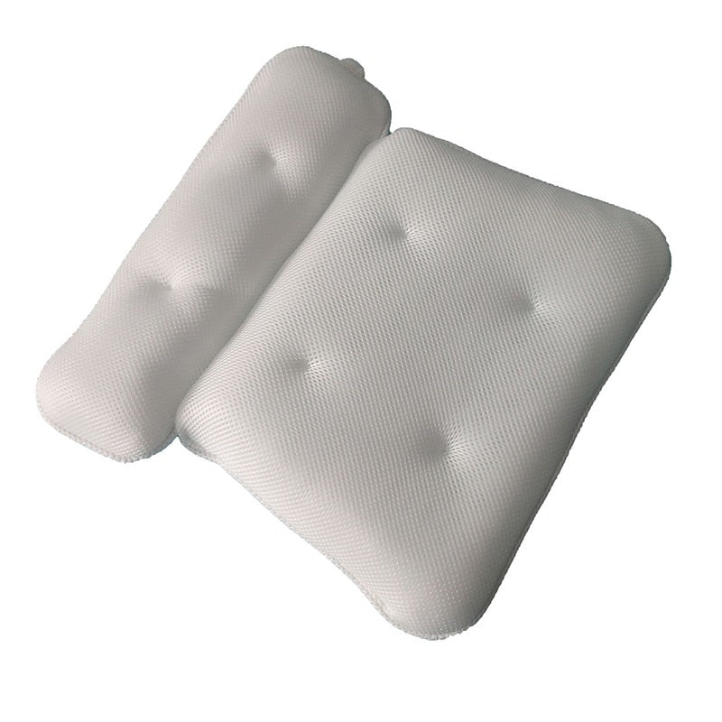 Non-Slip Bath Pillow with Suction Cups. Thick headrest to give your neck and back support.