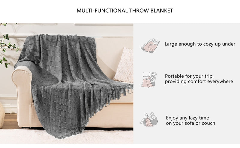 Battilo Machine Washable Decorative Soft Knitted Throws.