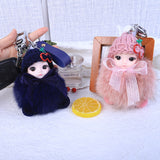 Pompom Cute Fluffy Plush Doll Keychains.