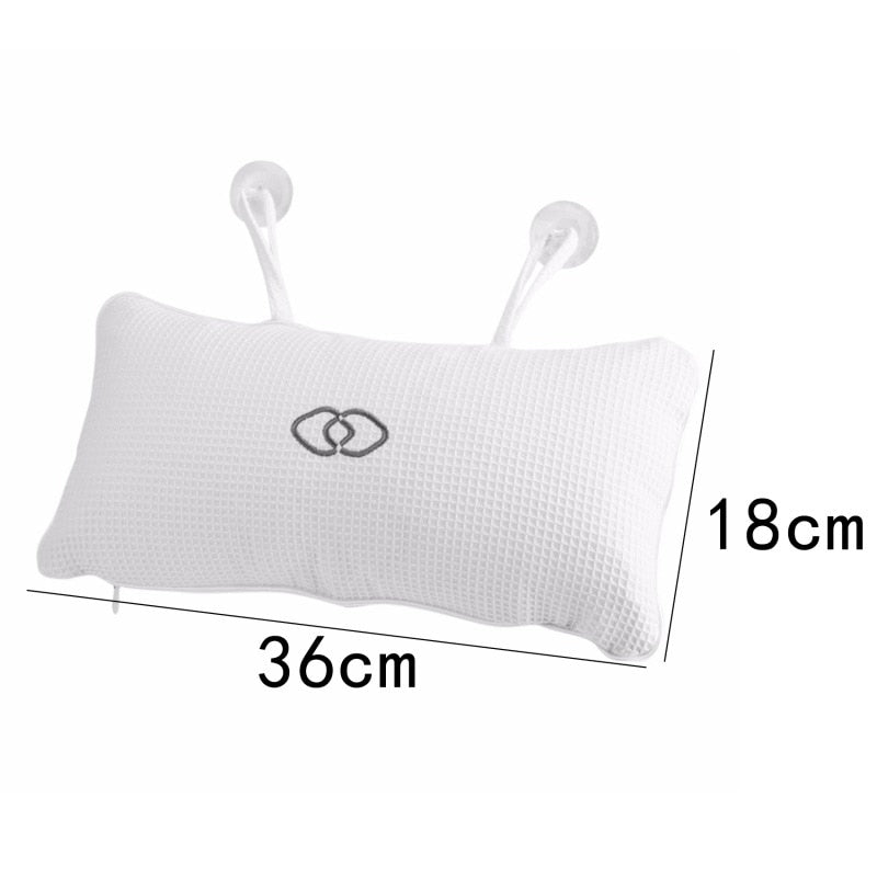 Non-Slip Bath Pillow with Suction Cups. Thick headrest to give your neck and back support.