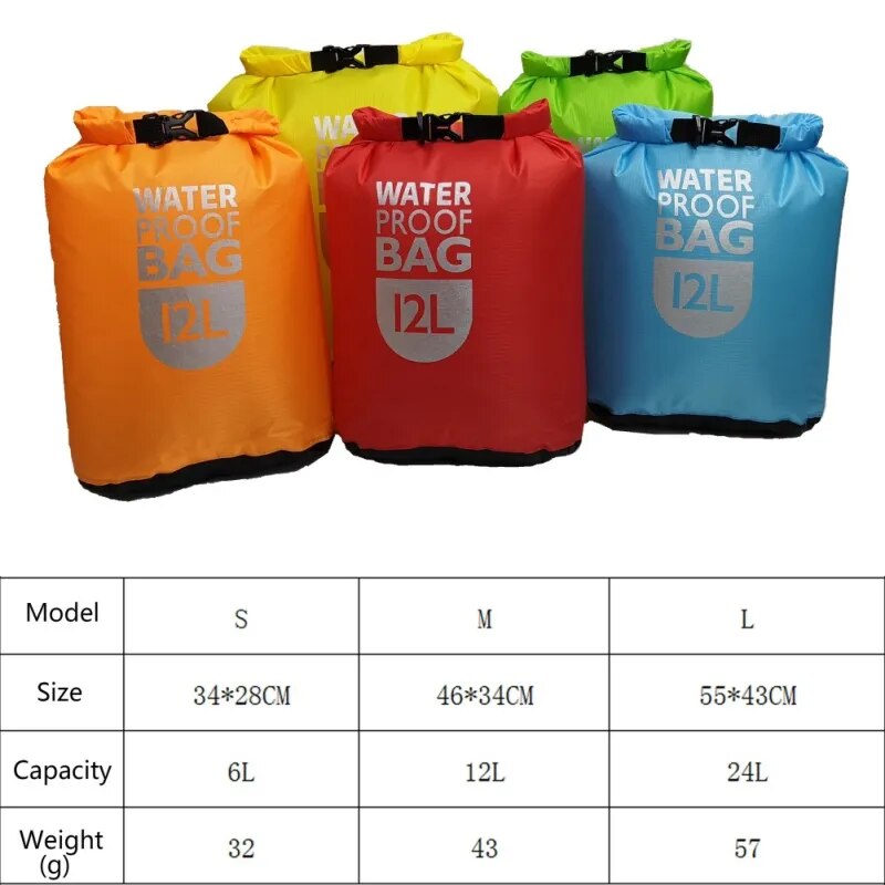 Outdoor 6L,12L, Or 24L Waterproof Dry Bag.