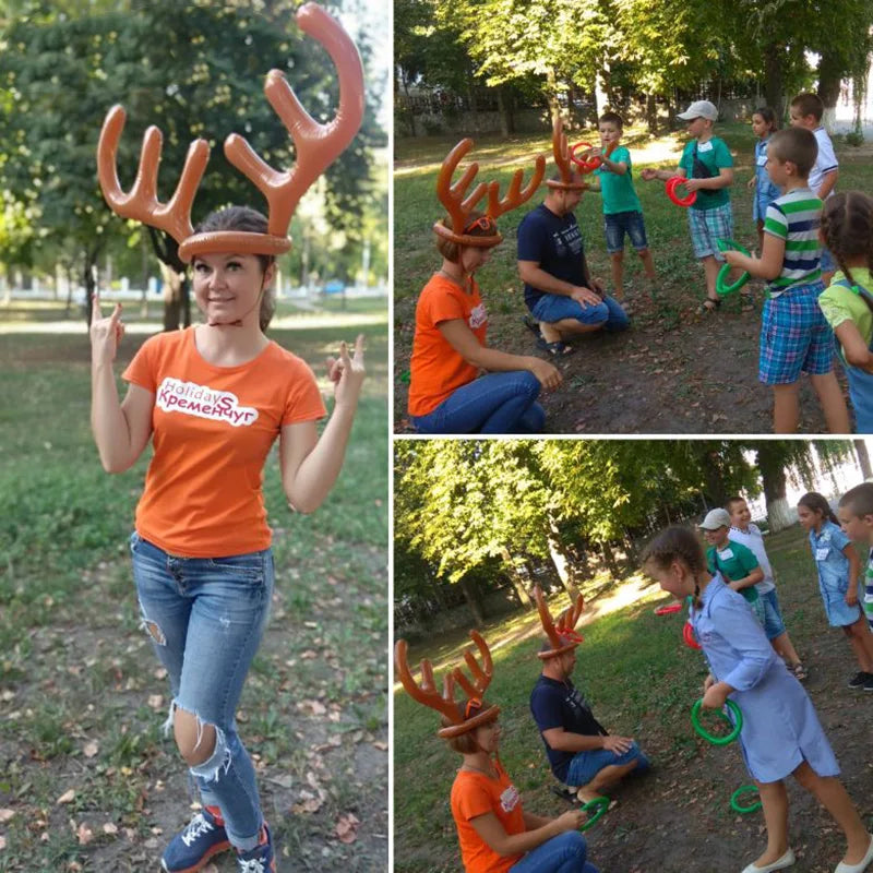 Inflatable Reindeer Antler Ring Toss Party Game.