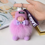 Pompom Cute Fluffy Plush Doll Keychains.