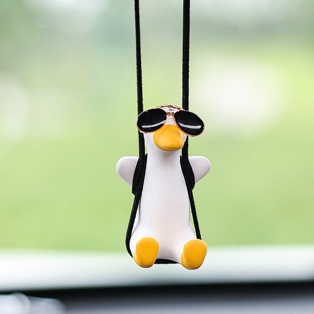 Car Rearview Mirror Ornaments Of Swinging Ducks.