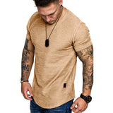 Men's Short Sleeve Longline Curved Hem T Shirt With Plus Sizes M-3XL