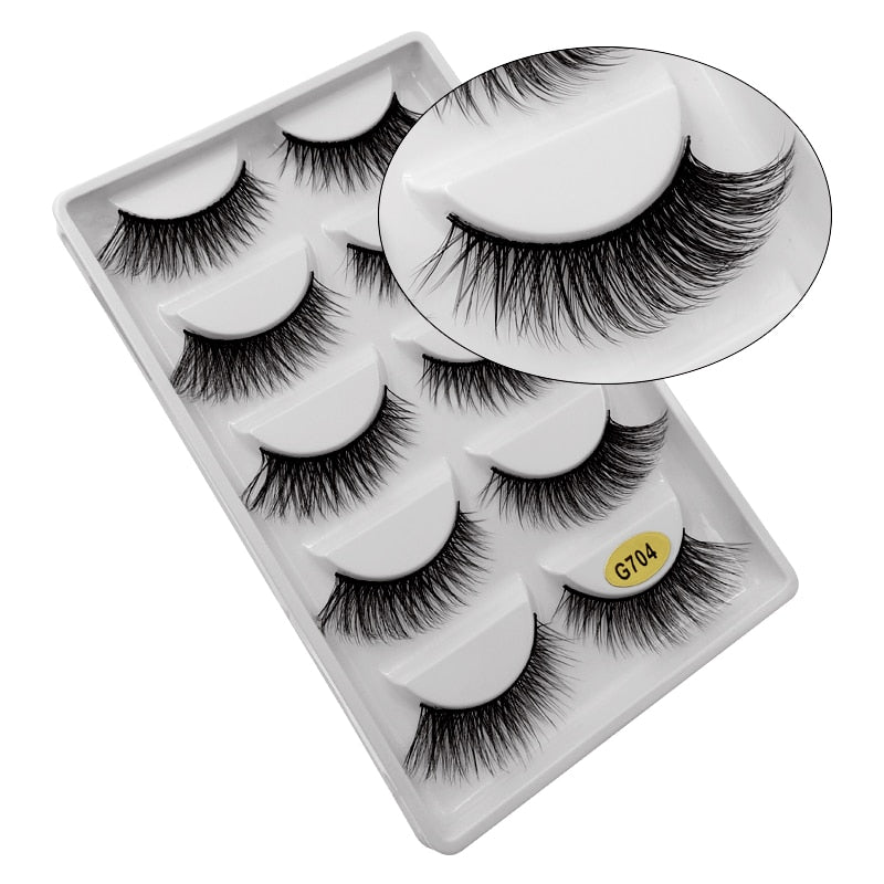 5 Pairs Multipack 3D Mink False Eyelashes.