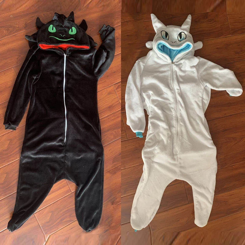 Adult Unisex White Or Black Flannel Onesie