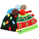 Children's LED Knitted Christmas Beanie hats.