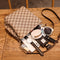 Plaid Mahjong Leather Shoulder Bag With Crossbody Sling Chain Strap.