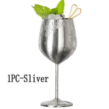 2Pcs Wine Glasses Stainless Steel 18/8 Metal Wineglass Bar Wine Glass Champagne Cocktail Drinking Cup Charms Party Supplies