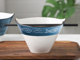 Ceramic Hand painted Japanese Style Noodle Bowl.