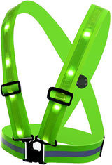 LED/USB Charging Reflective Vest With Adjustable Waist with Pouch For Running, Cycling and Walking.