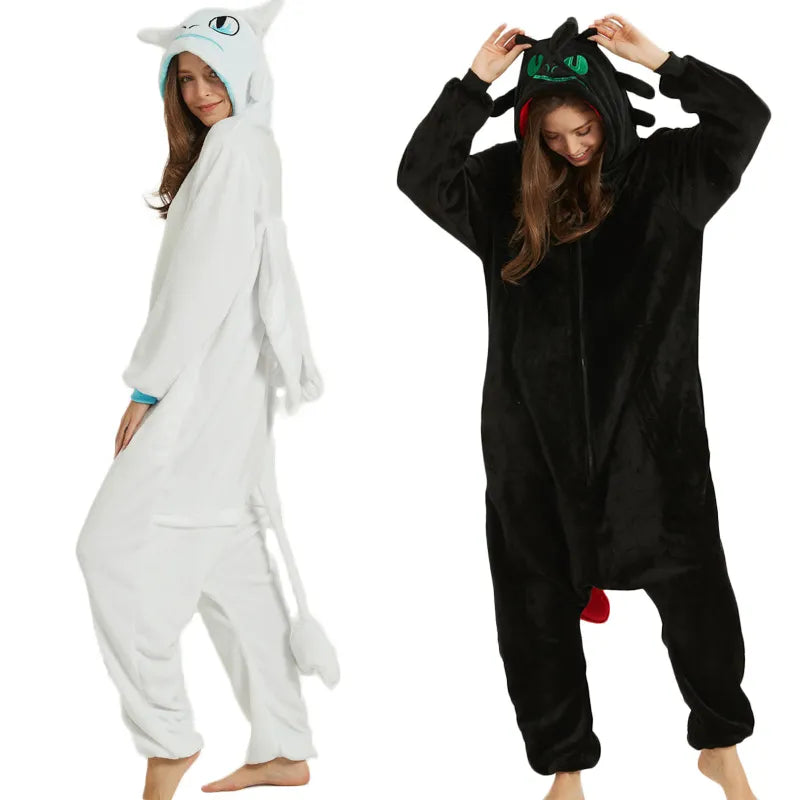 Adult Unisex White Or Black Flannel Onesie