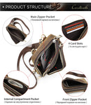 2023 Men's Leather Crossbody Bag With Mobile Phone Pouch.