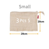 Reusable Cotton Mesh Produce Bags for Vegetables/ Fruit.