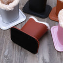 Leather Eyeglass Holder/Stand With Soft Plush Lining.