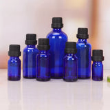 Refillable 5-100ML Blue Glass Bottle With Dropper For Liquid Essential Oils