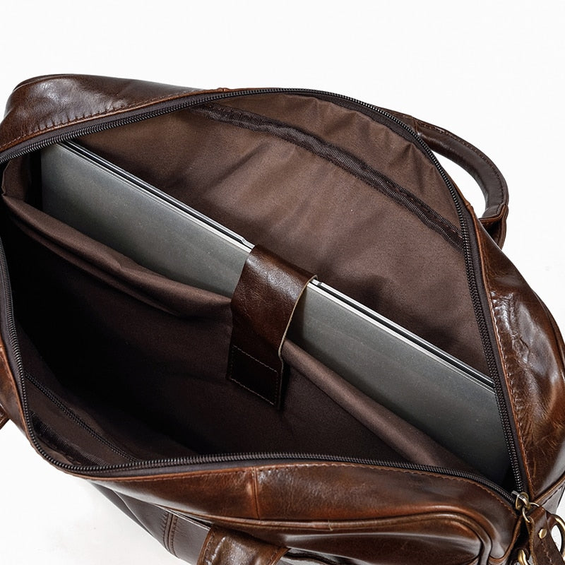 Genuine Leather Laptop Briefcase.