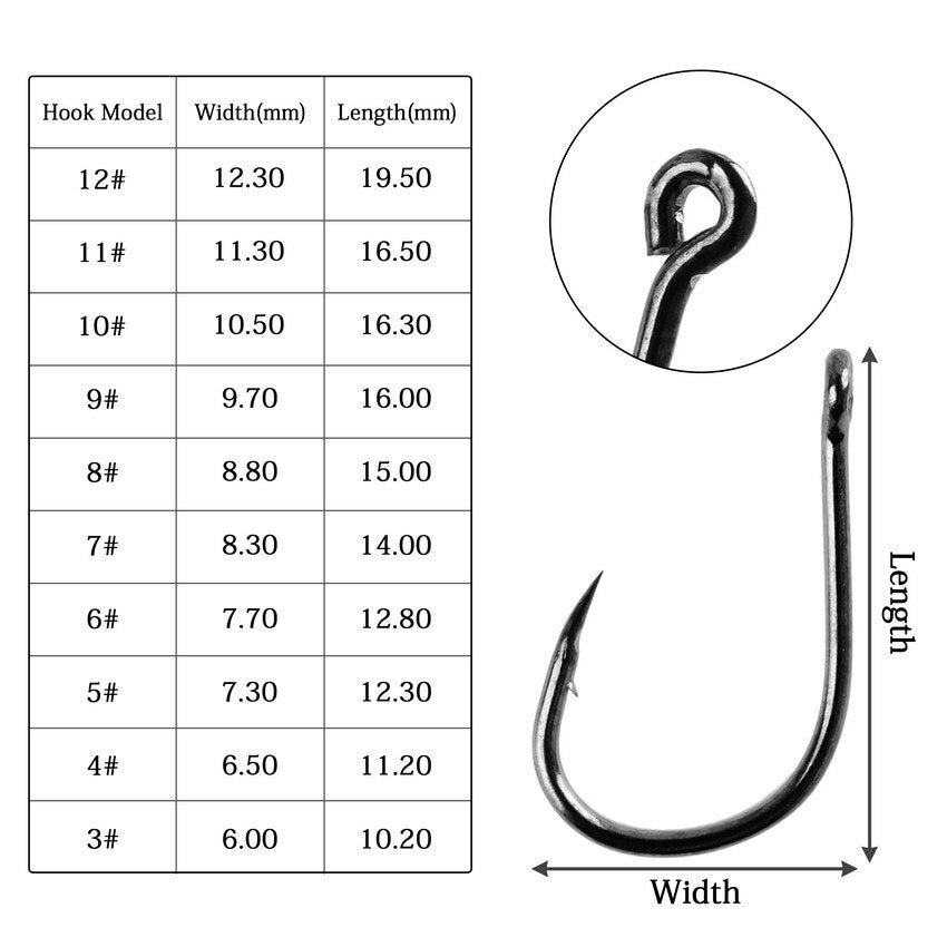 Aorace 100Pcs carbon steel circle fishing hooks.