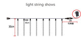 Christmas LED 30cm Or 50cm Meteor Shower Color Lights, 8 Per String