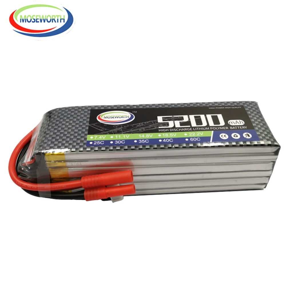 2S 3S 4S 6S 2200 4200 5200 6000mAh 30C 40C 60C 7.4V 11.1V 14.8V RC LiPo Battery For RC Drone Helicopter .