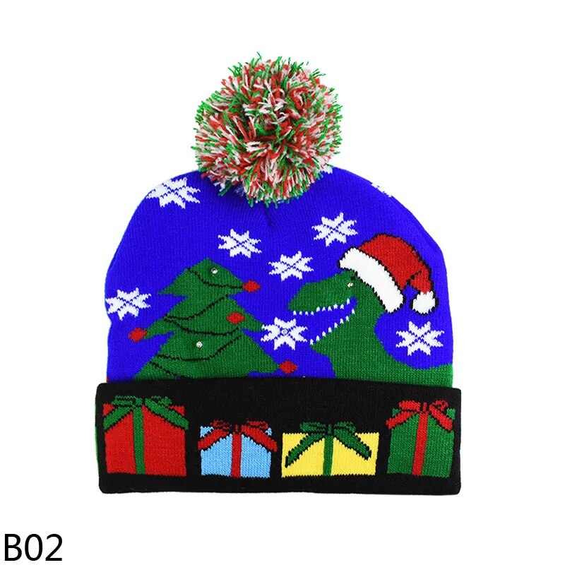 Children's LED Knitted Christmas Beanie hats.