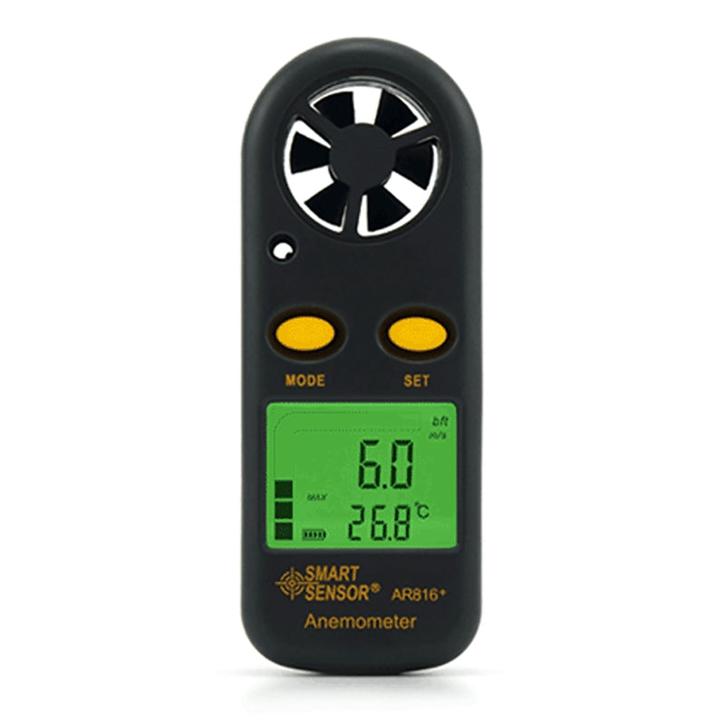 Hand held LCD backlight digital Anemometer 0-30m/s Air Wind Speed and temperature tester.